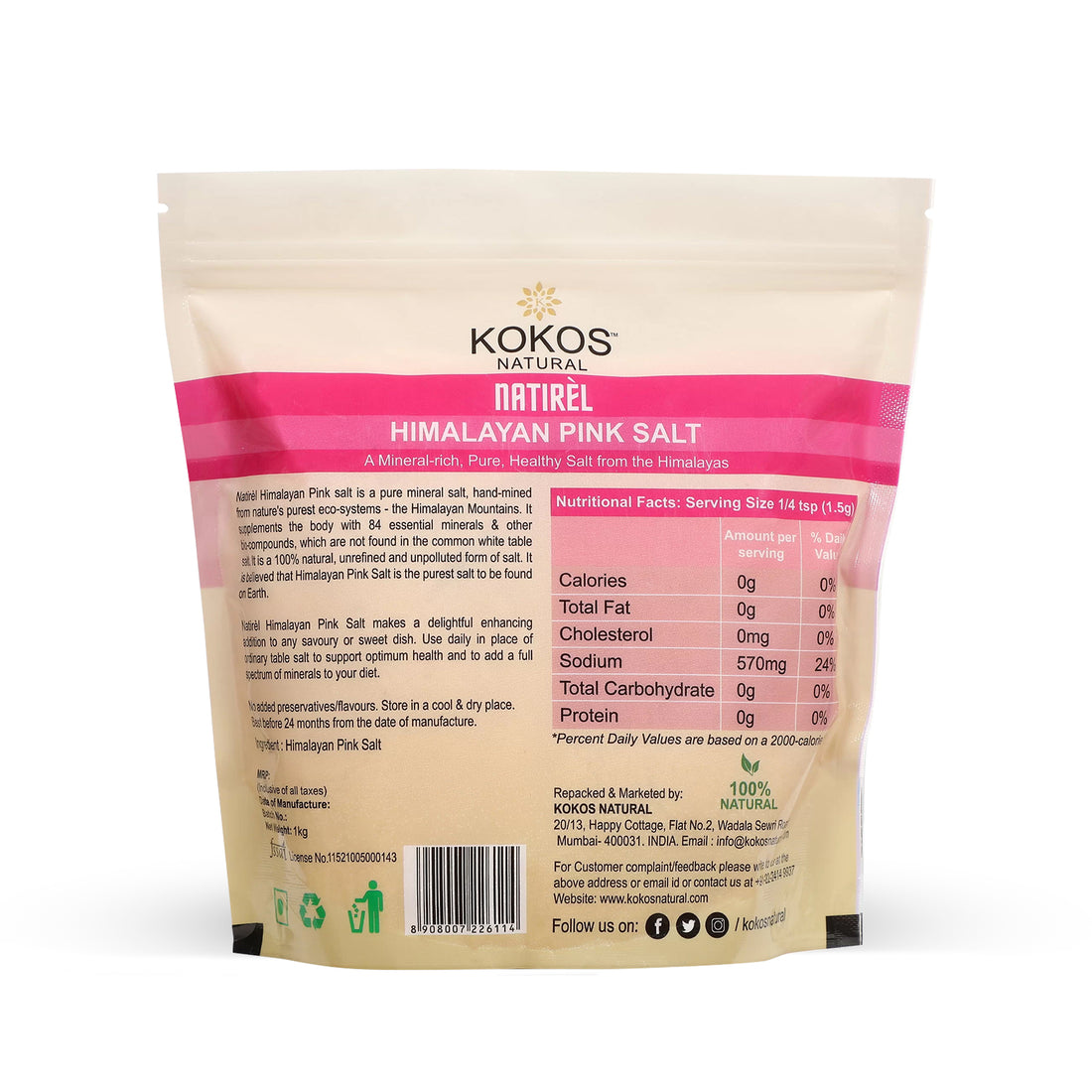 Natirèl Himalayan Pink Salt 1kg