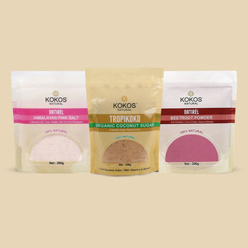 Coconut Sugar Pack, Himalayan Pink Salt, Beetroot Powder